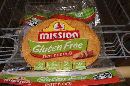 mission Gluten Free Sweet Potato shells closeup