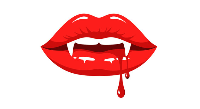 Vampire Lips with Blood Droplets