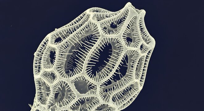Intricate fossilized ammonite shell isolated on black transparent background with detailed texture and spiral pattern