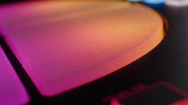 Vibrant light display studio setup digital art modern environment close-up view abstract concepts for creative inspiration