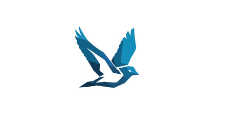 Obraz premium Blue Bird Flying Abstract Logo Design.