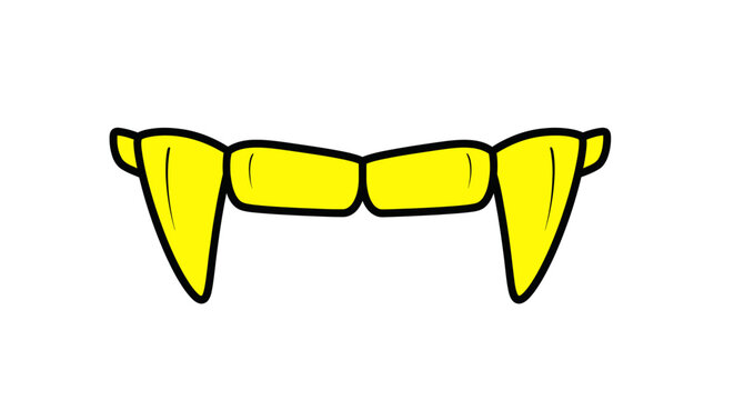Cartoon Vampire Fangs - Yellow Teeth Illustration