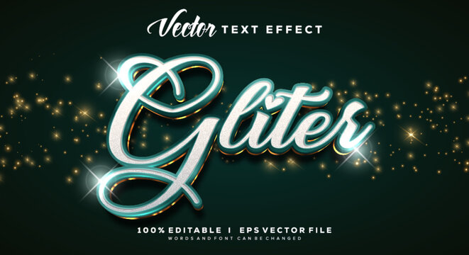 gliter 3d text effects editable