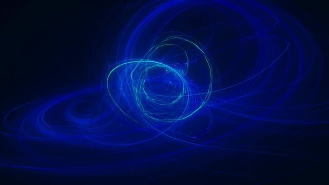 Abstract Blue Swirling Energy Vortex, Cosmic Nebula Formation, Digital Art Background, Futuristic Science Motion Graphics