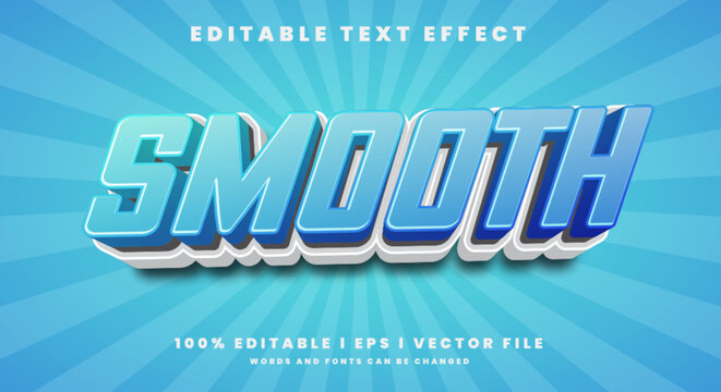 Editable smooth text effects, blue colors.
