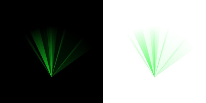 Abstract Green Fan Shaped Graphical Elements for Digital Interface Design and Futuristic Technology Backgrounds