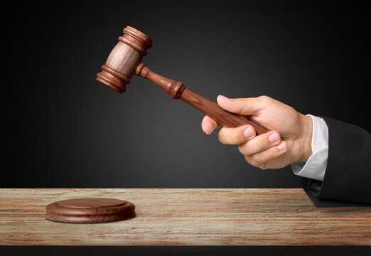 Judges wooden gavel, law concept