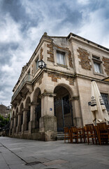 Fototapeta premium Historic stone arcade building in the old town of Lugo, Galicia, Spain 