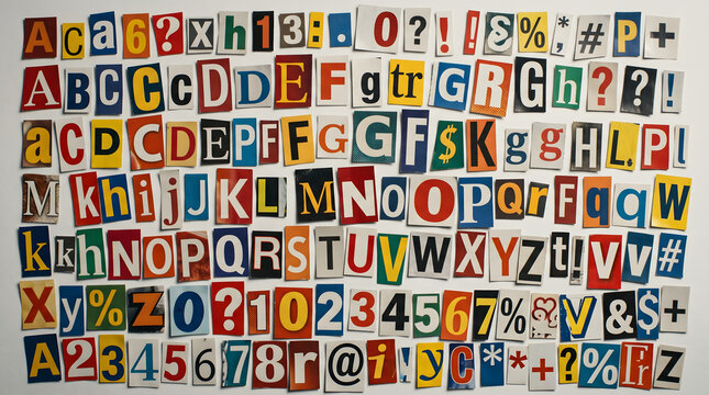 ransom note alphabet letters and numbers cutouts