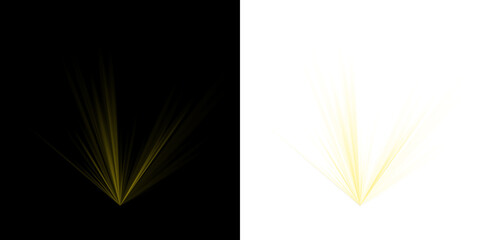 Abstract Yellow Impact Burst and Light Ray Graphic Elements for Comic Book Action Effects and Motion Design © SimpleDesignStudio