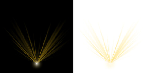 Stylized Golden Light Burst and Comic Explosion Effects for Graphic Design and Motion Graphics Projects © SimpleDesignStudio