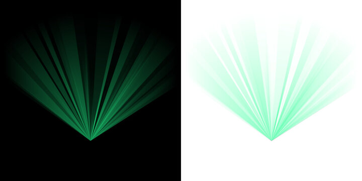 Abstract Green Light Rays and Geometric Shape Graphic Design Element for Futuristic Digital Backgrounds
