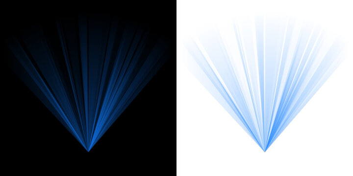 Abstract Blue Fan Light Rays and Geometric Shape Graphic Design Element for Digital Backgrounds and Modern Visual Effects