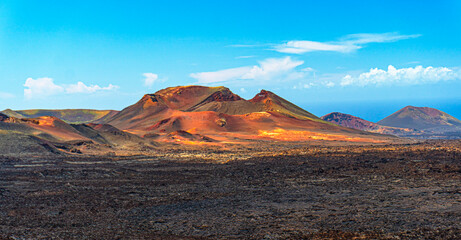 Colorful volcanic mountains in Lanzarote, Canary Islands, Spain  © rumata79