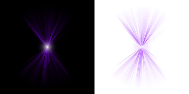 Abstract Purple Hourglass Light Effect Glowing Energy Beams for Sci-Fi Backgrounds and Digital Art Compositions