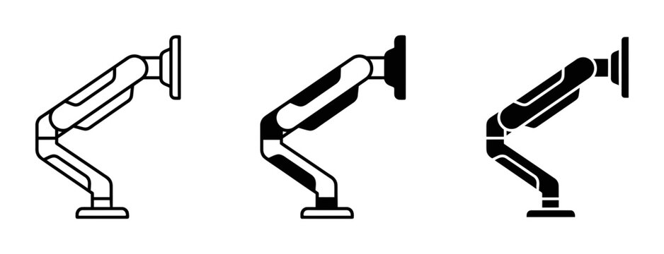 Monitor Arm Icons, Ergonomic Desk Mount, Adjustable Stand Graphics