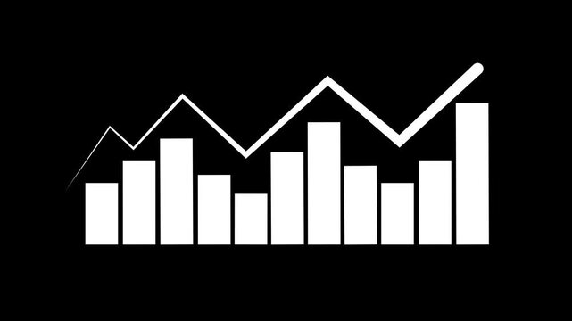 Digital bar chart displays real time corporate analytics data. Interactive bar chart demonstrates modern financial forecasting variables. Economic growth concept using interactive bar chart.