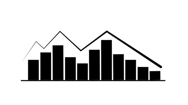 Modern bar chart tracks positive corporate growth trends. Commercial bar chart displays rising stock market analytics data. Financial success with digital bar chart.