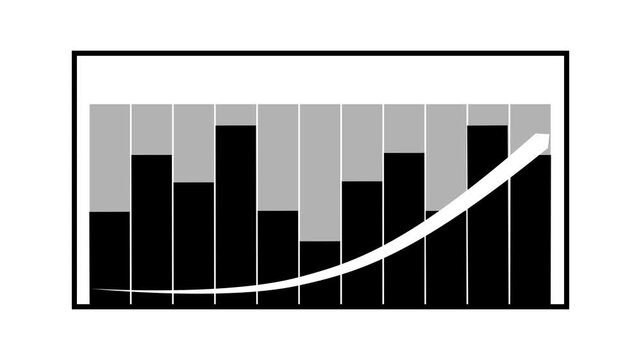 Vibrant bar chart displays positive corporate growth trends. Commercial bar chart visualizes investment market revenue data. Business success concepts with digital bar chart.