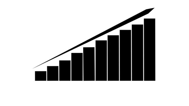 Modern bar chart visualizes rising investment market trends. Interactive bar chart demonstrates corporate business growth. Financial analysis using digital bar chart graphics.