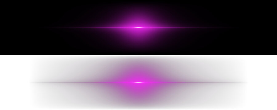 Abstract Purple Neon Light Streaks Glowing Horizontal Lines on Black Background for Futuristic Digital Design
