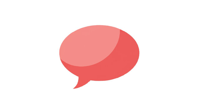 Red Speech Bubble Icon for Messaging and Communication Isolated on White Background