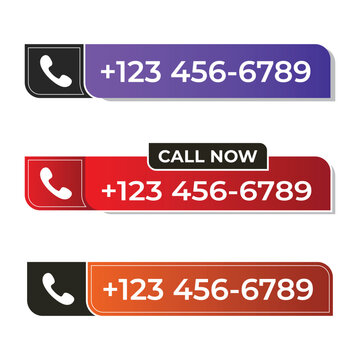 Call to action Call now Button. Phone icon. Contact us button and Phone number