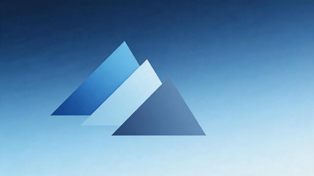 Abstract blue triangle shapes on gradient background