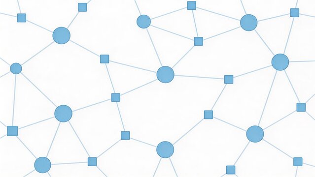 Blue nodes and lines network pattern