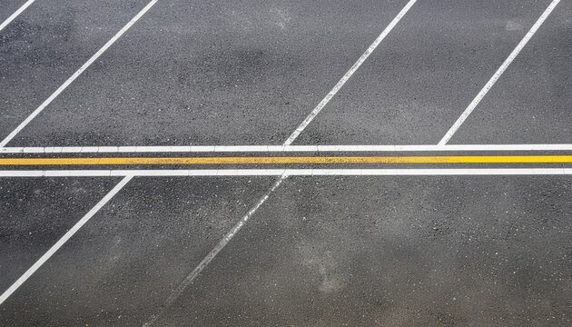 Asphalt parking lot lines.