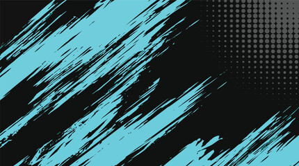 Abstract turquoise brush stroke composition with halftone dotted texture. © pixel*