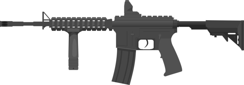 Cartoon Assault Rifle Gray colored