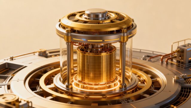 Futuristic golden energy reactor