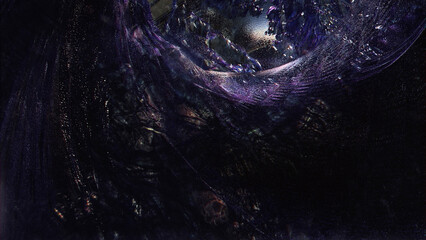 Purple galaxy nebula with hexagonal core sphere © Marisa