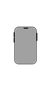 Smartphone icon animation on white background. Smartphone icon simple gray digital device. Smartphone icon technology interface graphic for mobile application design.