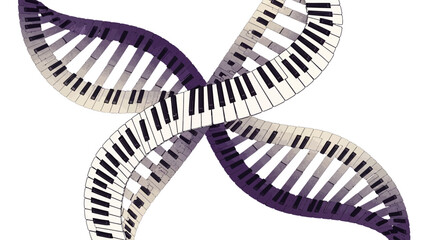 Piano keys form a DNA helix structure © serra