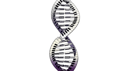 DNA double helix made of piano keys © serra