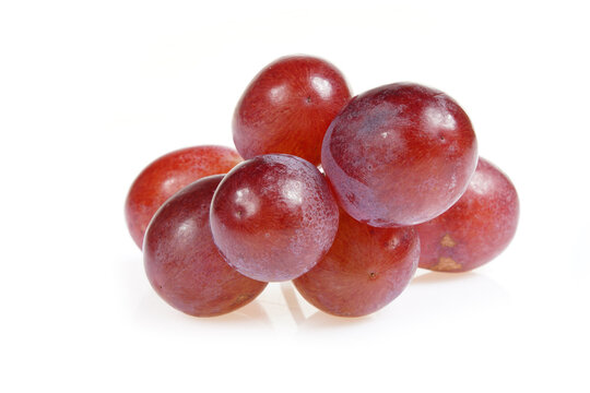 Grapes are very fresh on a white background.