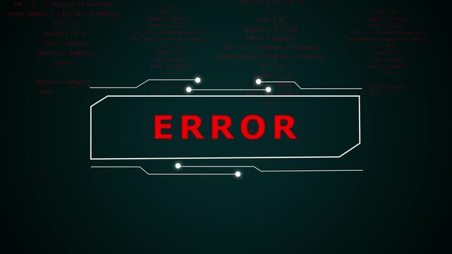 Digital interface with code and loading bar animation. Technology system symbol for data processing status. Digital interface animation for computer update.