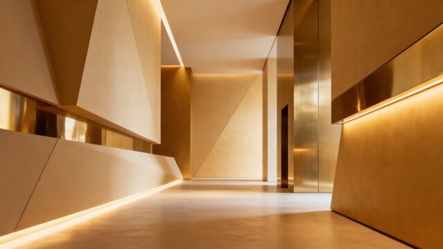 Modern hallway with geometric design