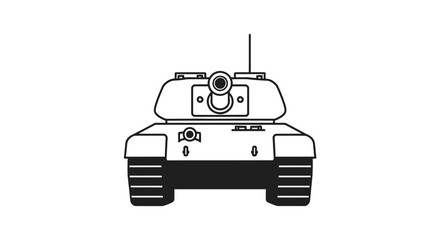 Black and white illustration of a tank. © Arfan