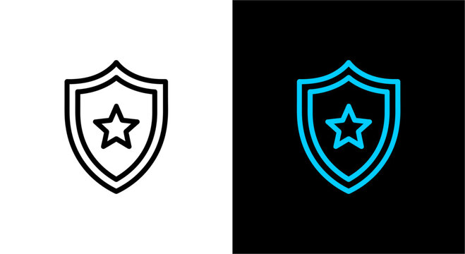 Shield icon with star symbol.