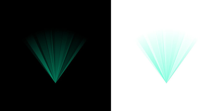 Abstract Green Fan Shapes Set for Digital Interface Design and Futuristic Data Visualization Elements