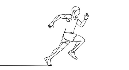 Fototapeta premium Running Man, Fitness Illustration, Sports Vector, Athletic Design Element