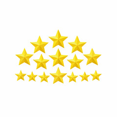 Fototapeta premium Golden Stars Arranged in an Arc Shape for Rating or Achievement