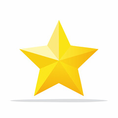 Obraz premium A bright yellow geometric star with five points casting a subtle shadow