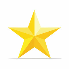 Fototapeta premium Golden Star Symbol Illustration with Shadow on White Background