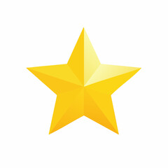 Obraz premium A single bright golden five pointed star with subtle highlights and shadows symbolizing excellence and achievement