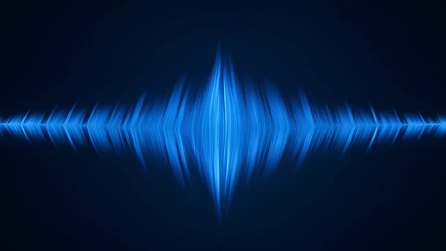 Vibrant Blue Sound Waveform, Audio Spectrum Visualization, Digital Music Pulse