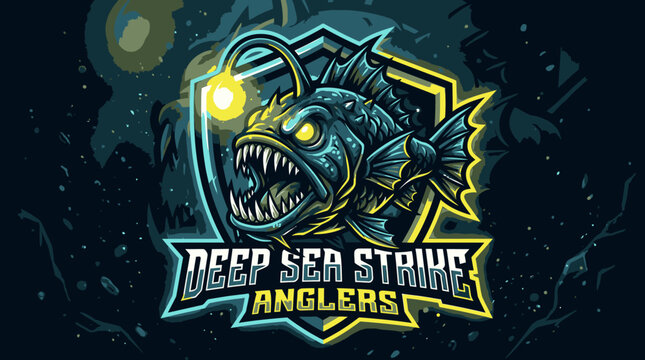 Large Anglerfish with Big Teeth Underwater.